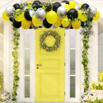 Set Baloane Pentru Arcada, 150 Bucati, Negru, Galben Si Argintiu, Ropet - imagine 3