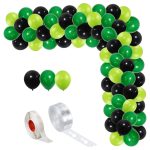 Set Baloane Pentru Arcada, 150 Bucati, Negru Si Verde, Ropet
