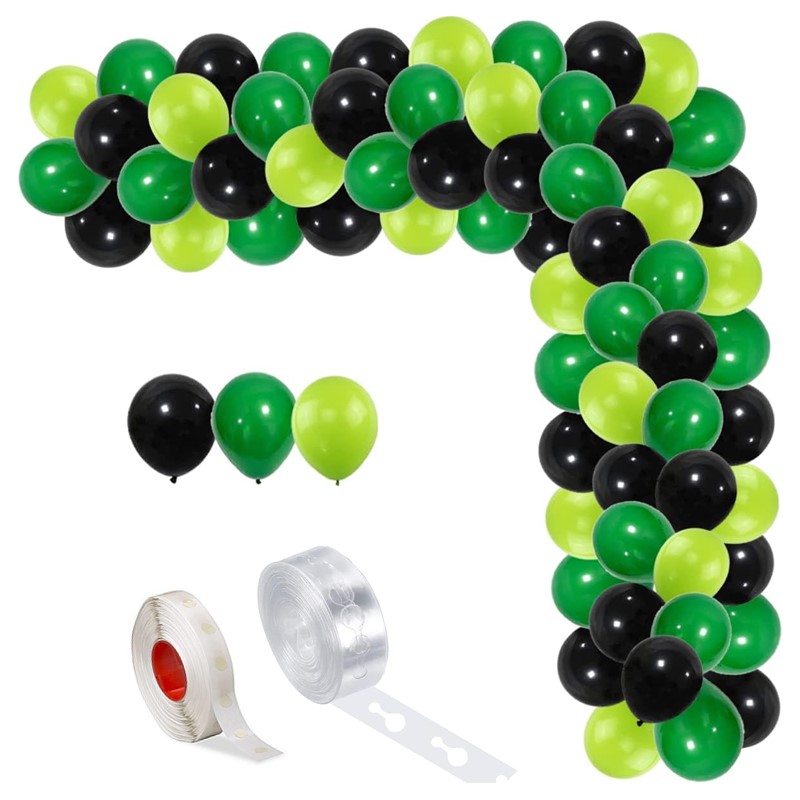Set aranjament baloane pentru arcada Set Baloane Pentru Arcada, 150 Bucati, Negru Si Verde, Ropet - imagine 1