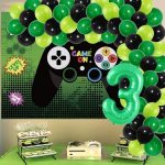 Set Baloane Pentru Arcada Cu Ghirlanda Happy Birthday, 115 Bucati, Negru Si Verde, Ropet - imagine 5