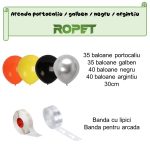 Set Baloane Pentru Arcada, 150 Bucati, Portocaliu, Galben, Negru Si Argintiu, Ropet - imagine 2