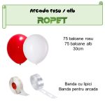 Set Baloane Pentru Arcada, 150 Bucati, Rosu Si Alb, Ropet - imagine 2