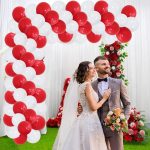 Set Baloane Pentru Arcada, 150 Bucati, Rosu Si Alb, Ropet - imagine 3