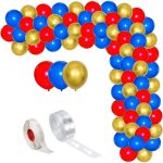 Set Baloane Pentru Arcada, 150 Bucati, Rosu, Albastru Si Auriu, Ropet