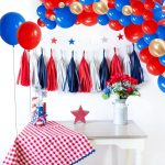 Set Baloane Pentru Arcada Cu Ghirlanda Happy Birthday, 115 Bucati, Rosu, Albastru Si Auriu, Ropet - imagine 4