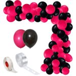Set Baloane Pentru Arcada, 150 Bucati, Roz Si Negru, Ropet