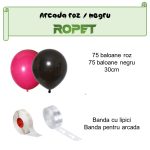 Set Baloane Pentru Arcada, 150 Bucati, Roz Si Negru, Ropet - imagine 2