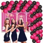 Set Baloane Pentru Arcada Cu Ghirlanda Happy Birthday, 115 Bucati, Roz Si Negru, Ropet - imagine 3