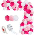 Set Baloane Pentru Arcada, 150 Bucati, Roz Si Alb, Ropet