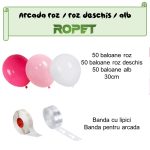 Set Baloane Pentru Arcada, 150 Bucati, Roz Si Alb, Ropet - imagine 2
