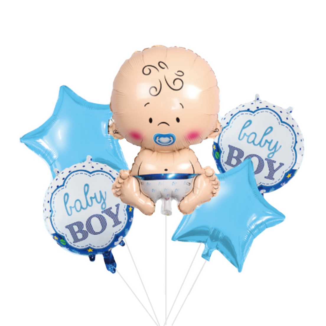 Set 5 baloane folie Set 5 Baloane Folie Baby Shower Forma Bebelus It's A Boy, Albastru, 45 cm – 68 cm, Ropet - imagine 1