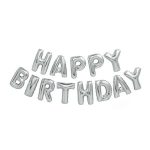 Balon Folie Happy Birthday, Argintiu, 43 cm, Ropet