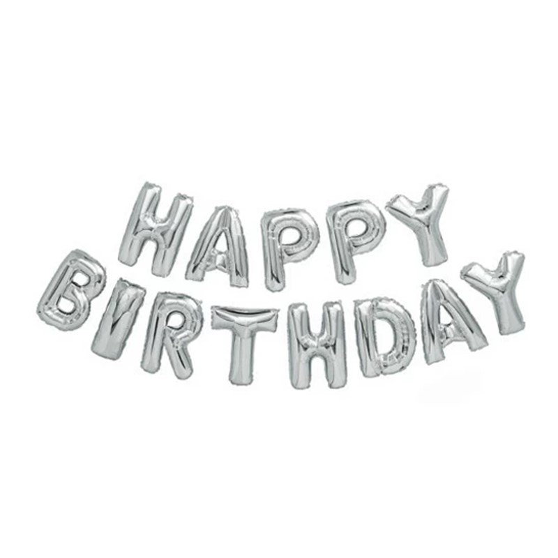 Baloane folie Happy Birthday Balon Folie Happy Birthday, Argintiu, 43 cm, Ropet - imagine 1