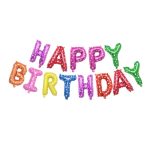 Balon Folie Happy Birthday, Multicolor Cu Inimioare, 43 cm, Ropet