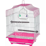 Colivie Patrata 43 x 35 x 28 cm, pentru pasari exotice, Roz