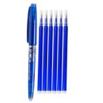 Set Pix Roller Albastru Cu Radiera, 0.7 mm, Cu 6 Rezerve Albastre