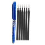 Set Pix Roller Albastru Cu Radiera, 0.7 mm, Cu 6 Rezerve Negre
