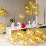 Set 20 Baloane Transparente Cu Confetti Aurii, 30 cm, Ropet - imagine 7