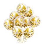 Set 12 Baloane Cu Confetti Aurii, 30 cm, Ropet