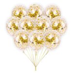 Set 20 Baloane Transparente Cu Confetti Aurii, 30 cm, Ropet