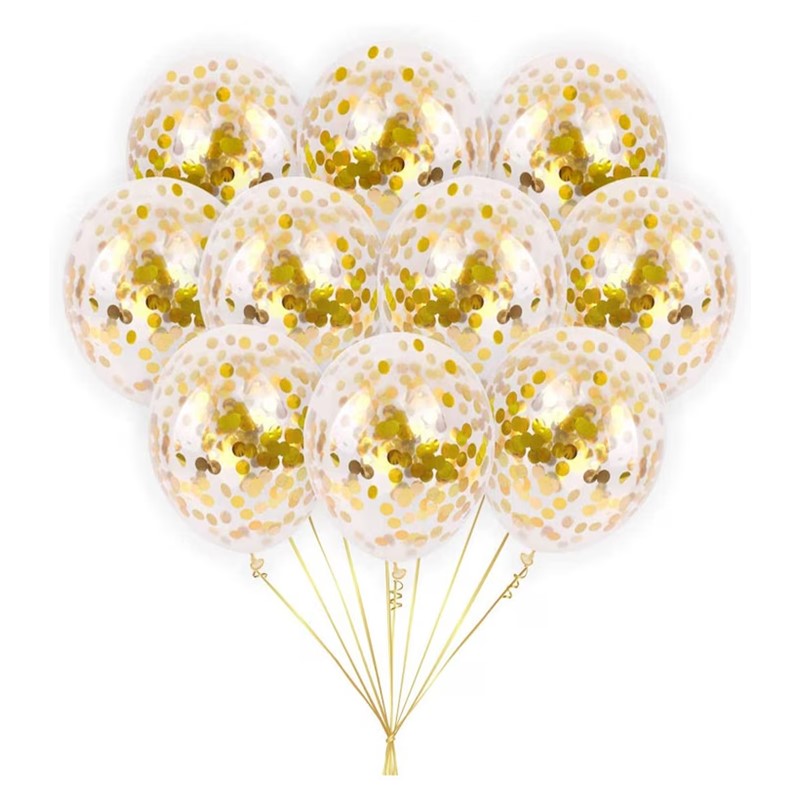 Set 20 baloane transparente cu confetti Set 20 Baloane Transparente Cu Confetti Aurii, 30 cm, Ropet - imagine 1