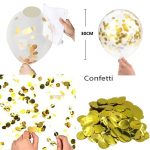 Set 20 Baloane Transparente Cu Confetti Aurii, 30 cm, Ropet - imagine 3