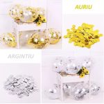 Set 20 Baloane Transparente Cu Confetti Aurii, 30 cm, Ropet - imagine 4