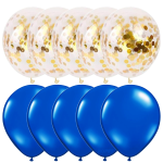 Set 10 Baloane Latex Cu Confetti, Albastru, 30 cm, Ropet - imagine 2