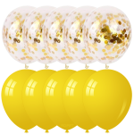 Set 10 Baloane Latex Cu Confetti, Galben, 30 cm, Ropet - imagine 2