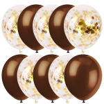 Set 10 Baloane Latex Cu Confetti, Maro, 30 cm, Ropet