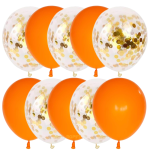 Set 10 Baloane Latex Cu Confetti, Portocaliu, 30 cm, Ropet