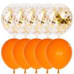 Set 10 Baloane Latex Cu Confetti, Portocaliu, 30 cm, Ropet - imagine 2