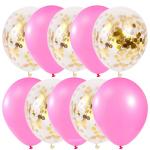 Set 10 Baloane Latex Cu Confetti, Roz Deschis, 30 cm, Ropet