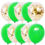 Set 10 Baloane Latex Cu Confetti, Verde, 30 cm, Ropet
