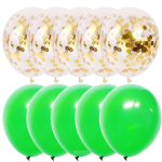 Set 10 Baloane Latex Cu Confetti, Verde, 30 cm, Ropet - imagine 2