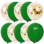 Set 10 Baloane Latex Cu Confetti, Verde Inchis, 30 cm, Ropet