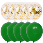 Set 10 Baloane Latex Cu Confetti, Verde Inchis, 30 cm, Ropet - imagine 2