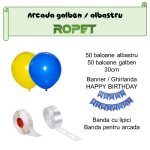 Set Baloane Pentru Arcada Cu Ghirlanda Happy Birthday, 115 Bucati, Galben Si Albastru, Ropet - imagine 2