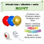 Set Baloane Pentru Arcada Cu Ghirlanda Happy Birthday, 115 Bucati, Rosu, Albastru Si Auriu, Ropet - imagine 2