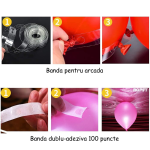 Set Banda Pentru Arcada Baloane, 5 m, Si Banda Cu 100 Puncte Pentru Lipit Baloane, Ropet - imagine 3