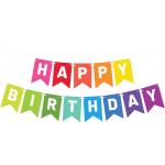 Banner Happy Birthday Ghirlanda Decor Aniversare, Multicolor, 2.5 m x 17 cm, Ropet