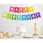 Banner Happy Birthday Ghirlanda Decor Aniversare, Multicolor, 2.5 m x 17 cm, Ropet - imagine 5