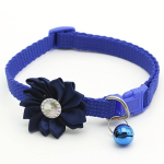 Zgarda ajustabila cu floare, pentru caini si pisici, 22-33cm/10mm, Albastru, Ropet