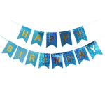 Banner Happy Birthday Ghirlanda Decor Aniversare, Albastru Chrome, 2.5 m x 17 cm, Ropet