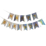 Banner Happy Birthday Ghirlanda Decor Aniversare, Argintiu Chrome, 2.5 m x 17 cm, Ropet