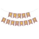 Banner Happy Birthday Ghirlanda Decor Aniversare, Auriu Rose Chrome, 2.5 m x 17 cm, Ropet