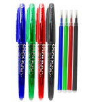 Set 4 Pixuri Roller Multicolore Cu Radiera, 0.7 mm, Cu 4 Rezerve Multicolore