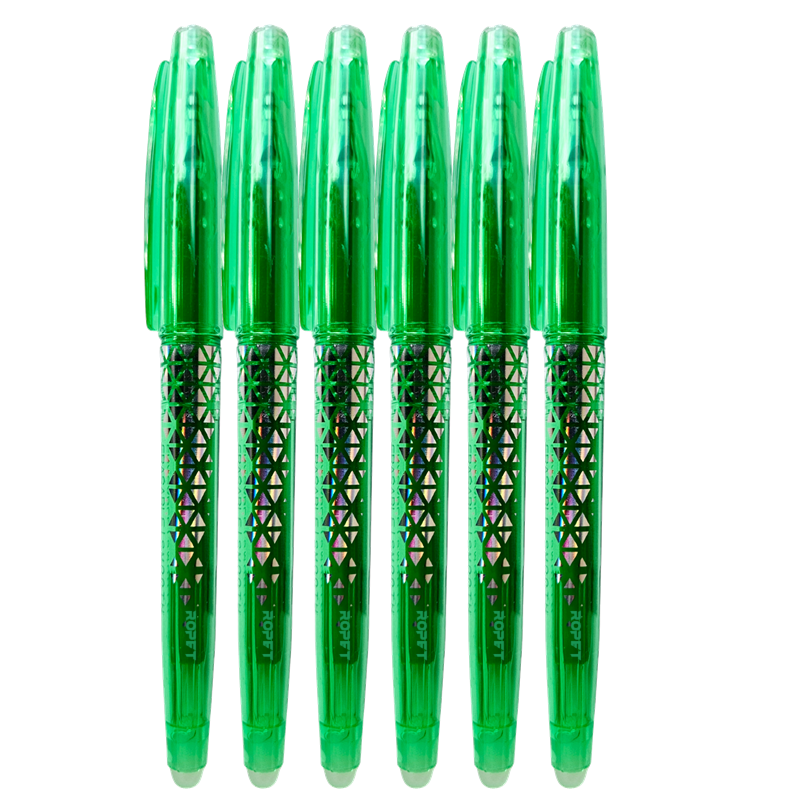 Set 6 Pixuri Roller Cu Radiera Set 6 Pixuri Roller Cu Radiera, 0.7 mm, Verde - imagine 1