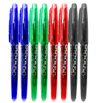 Set 8 Pixuri Roller Cu Radiera, 0.7 mm, Multicolor