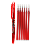 Set Pix Roller Rosu Cu Radiera, 0.7 mm, Cu 6 Rezerve Rosii